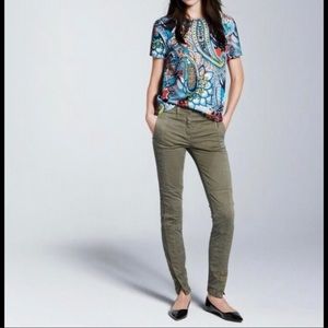 J. Crew Seamed Army Green Motorcycle Pants 31